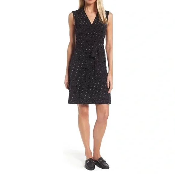 Vince Camuto Pin Dot Wrap Dress - Picture 2 of 8
